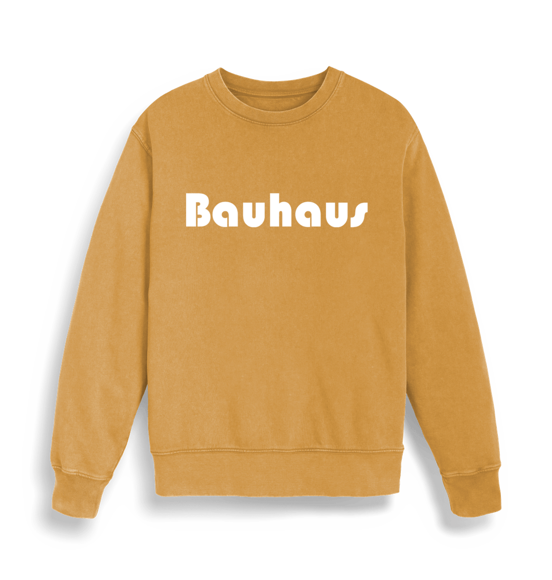 Garment Dyed Gold Ochre Bauhaus Washed Sweatshirt