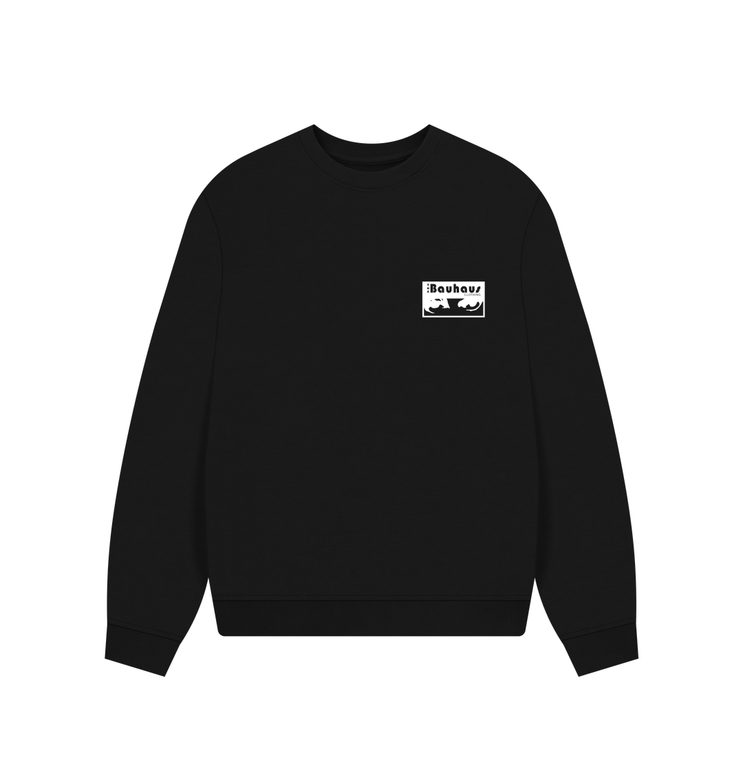 Black Bauhaus Logo Women\u2019s Oversized Sweatshirt