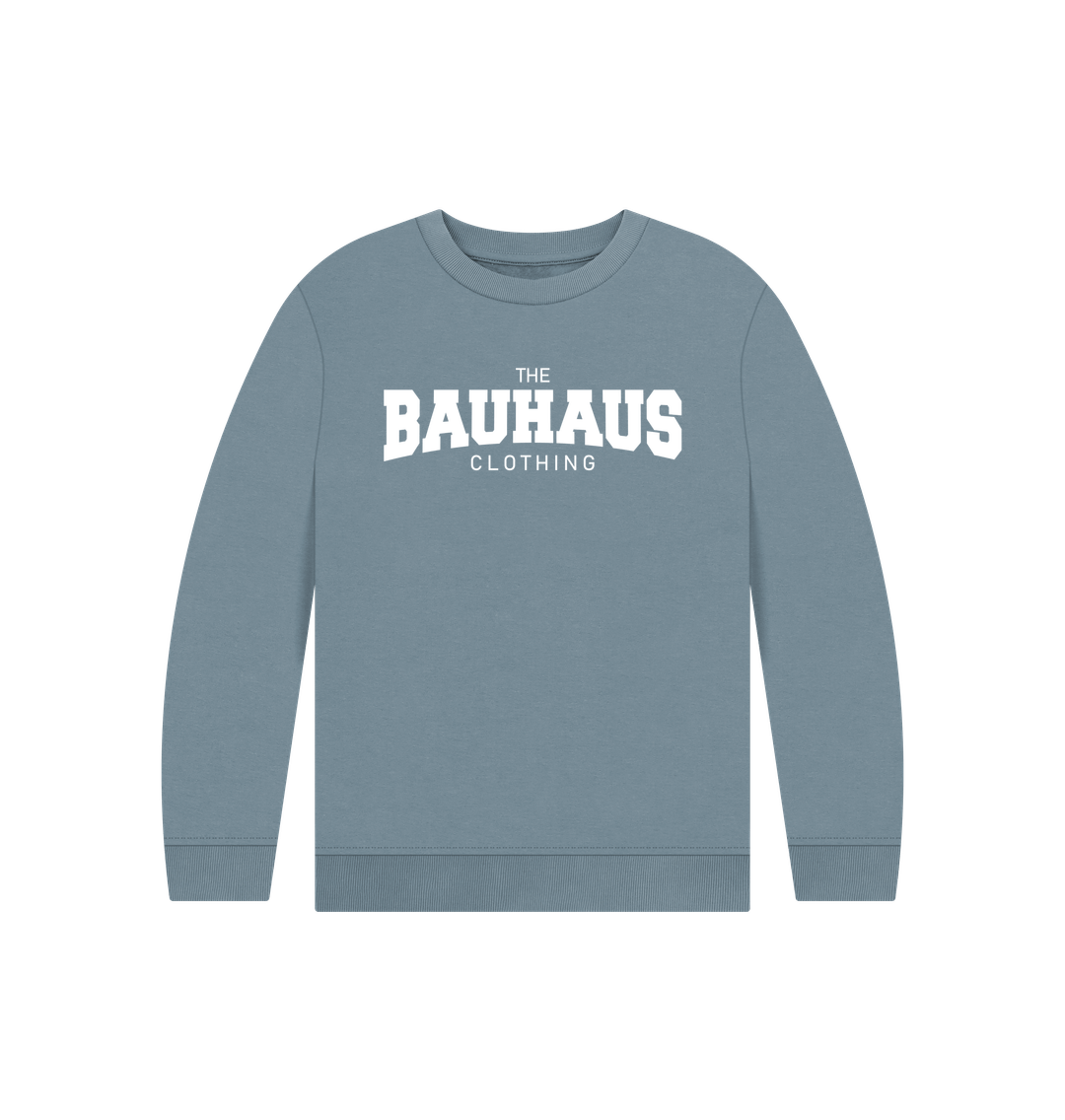 Stone Blue Bauhaus Kid's Varsity Sweatshirt