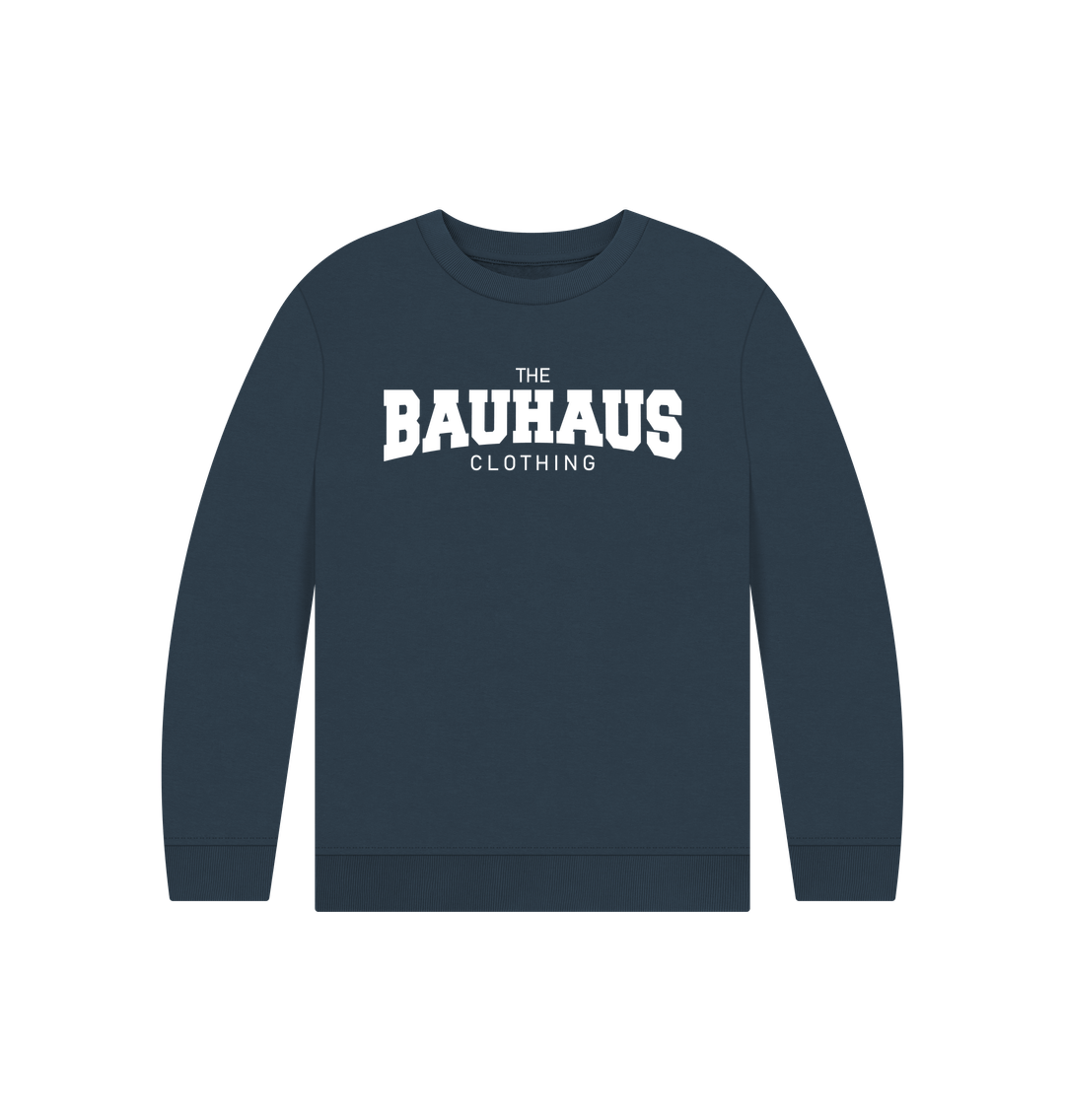 Navy Blue Bauhaus Kid's Varsity Sweatshirt