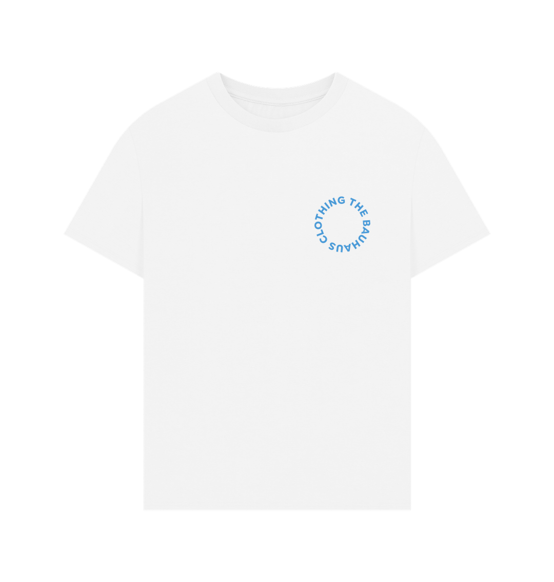 White Bauhaus Wave Men's Oversized Tee