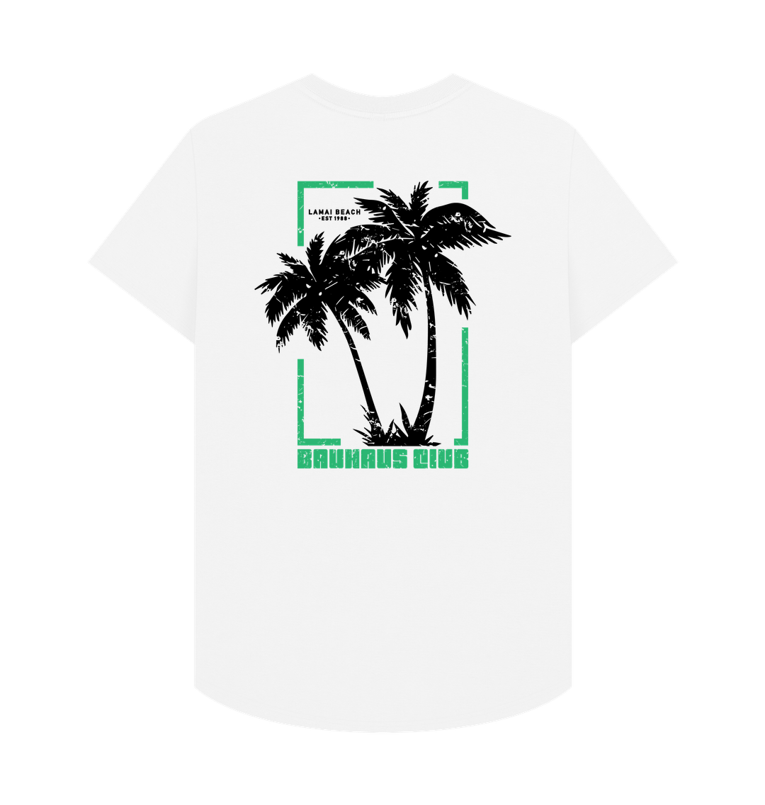 White Bauhaus Palm Tree Men's Longline Tee